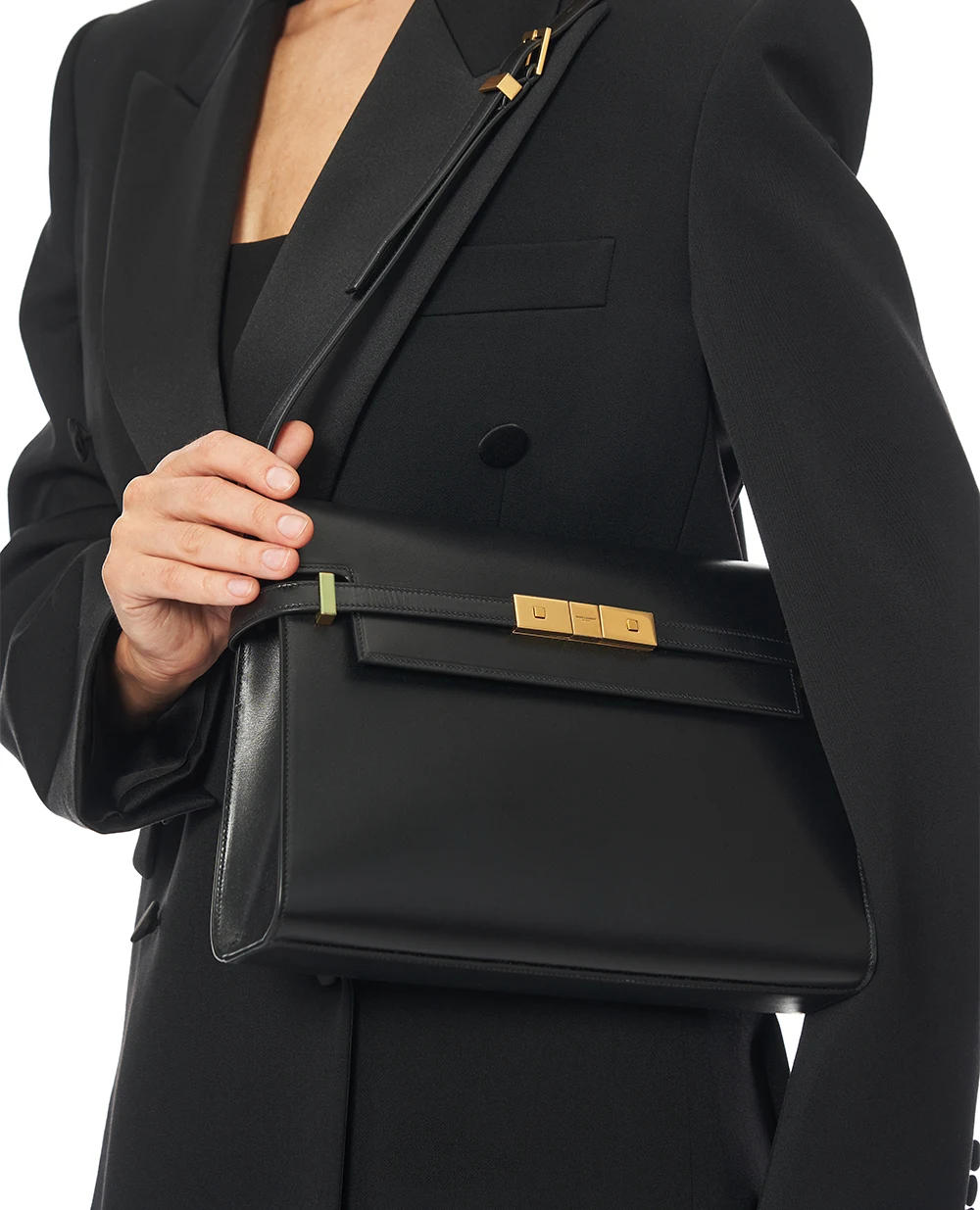 Кожаная сумка Manhattan Saint Laurent 579271-0SX0W, черный цвет • Купить в интернет-магазине Kameron