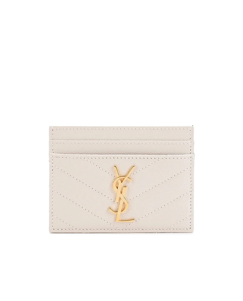 Кожаная визитница Saint Laurent 423291-BOW01, белый цвет • Купить в интернет-магазине Kameron