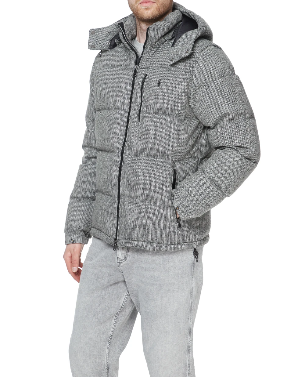 Шерстяной пуховик Polo Ralph Lauren 710877530001, серый цвет • Купить в интернет-магазине Kameron