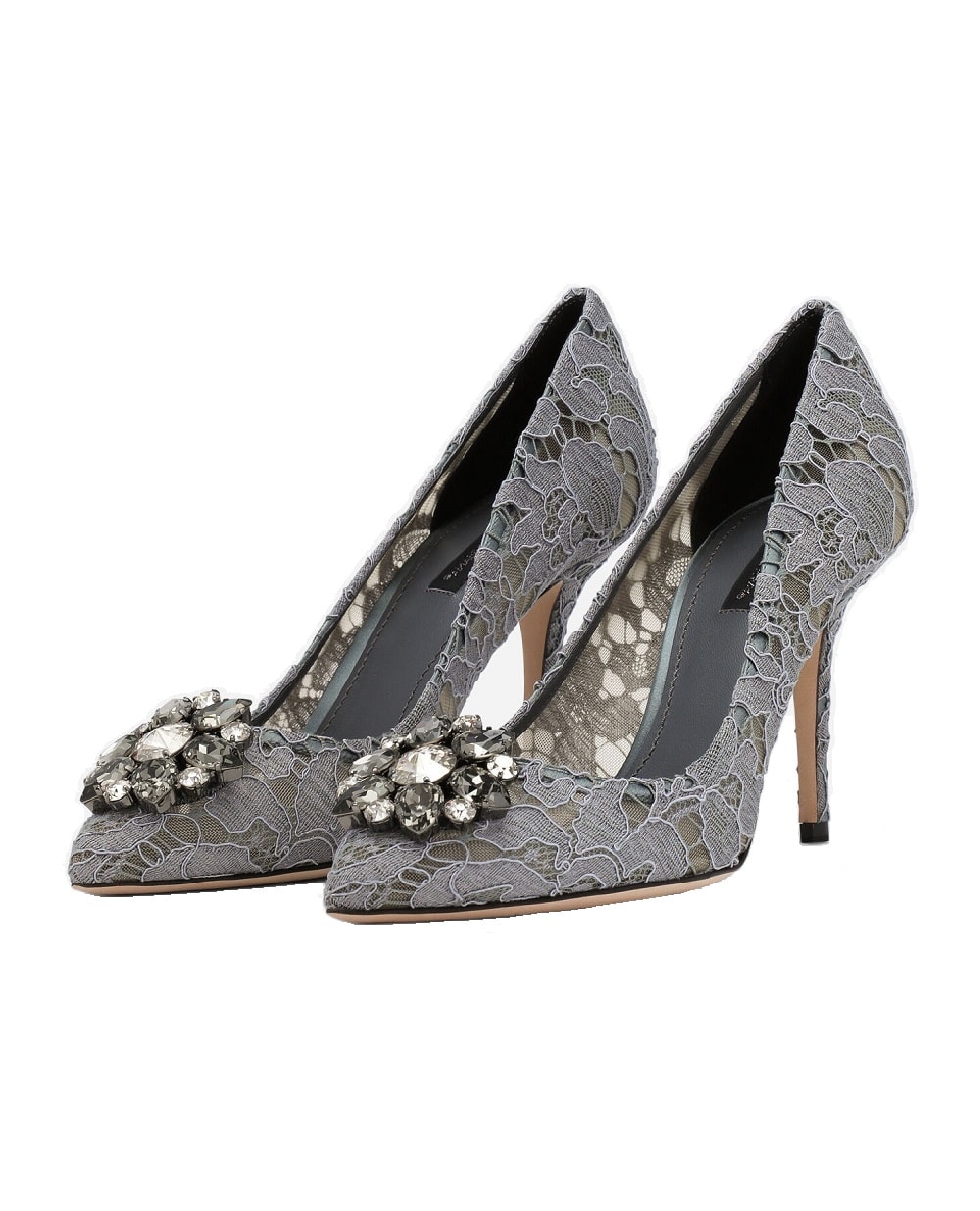 Кружевные лодочки Rainbow Lace Dolce&Gabbana CD0101-AL198, серый цвет • Купить в интернет-магазине Kameron