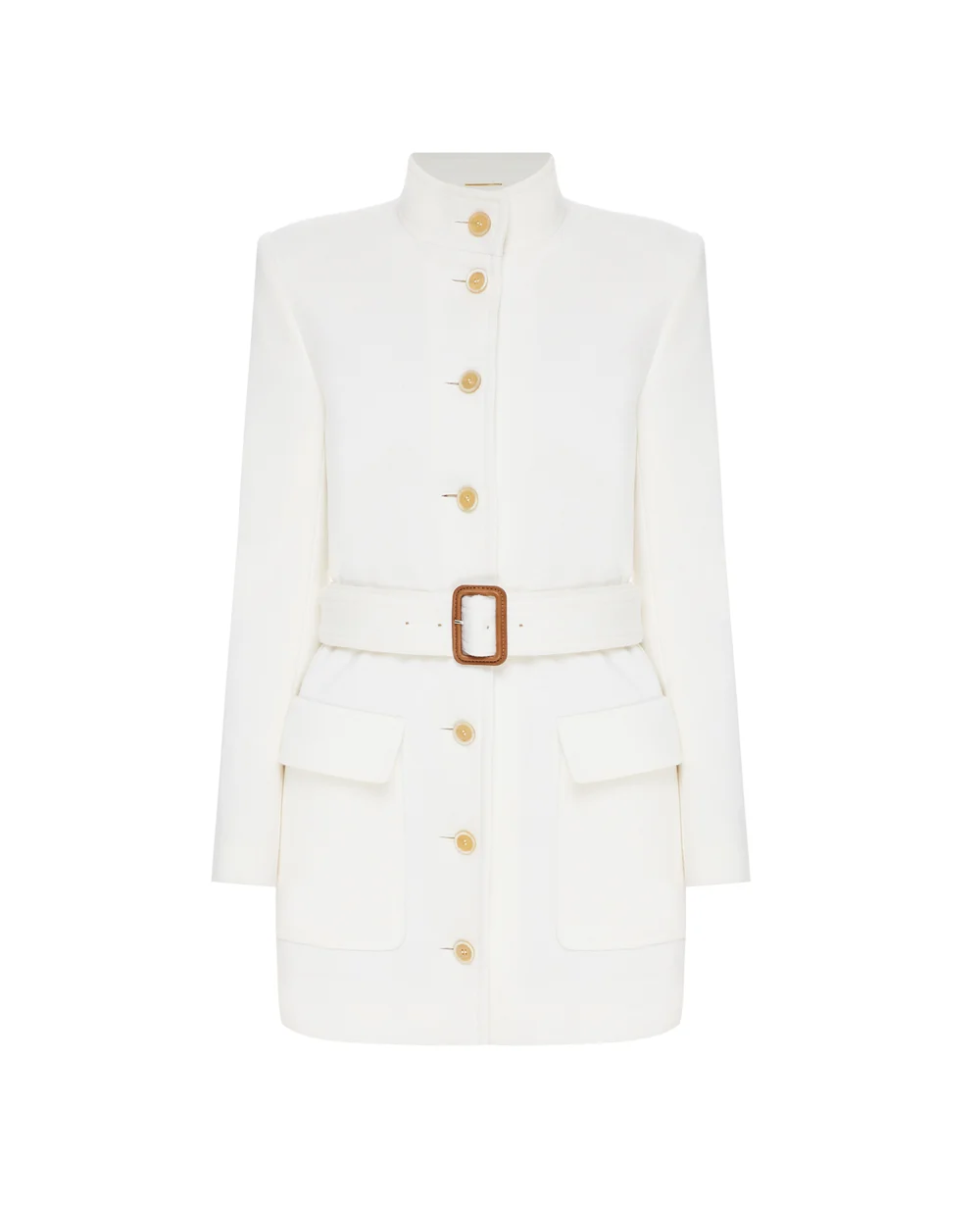 Шерстяное пальто Saint Laurent 659808-Y288V, белый цвет • Купить в интернет-магазине Kameron