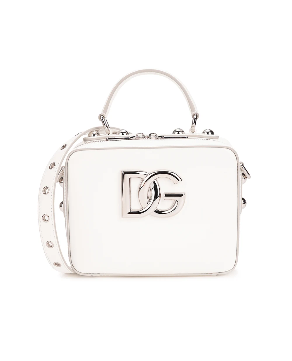 Кожаная сумка 3,5 Box Dolce&Gabbana BB7092-AI413, белый цвет • Купить в интернет-магазине Kameron
