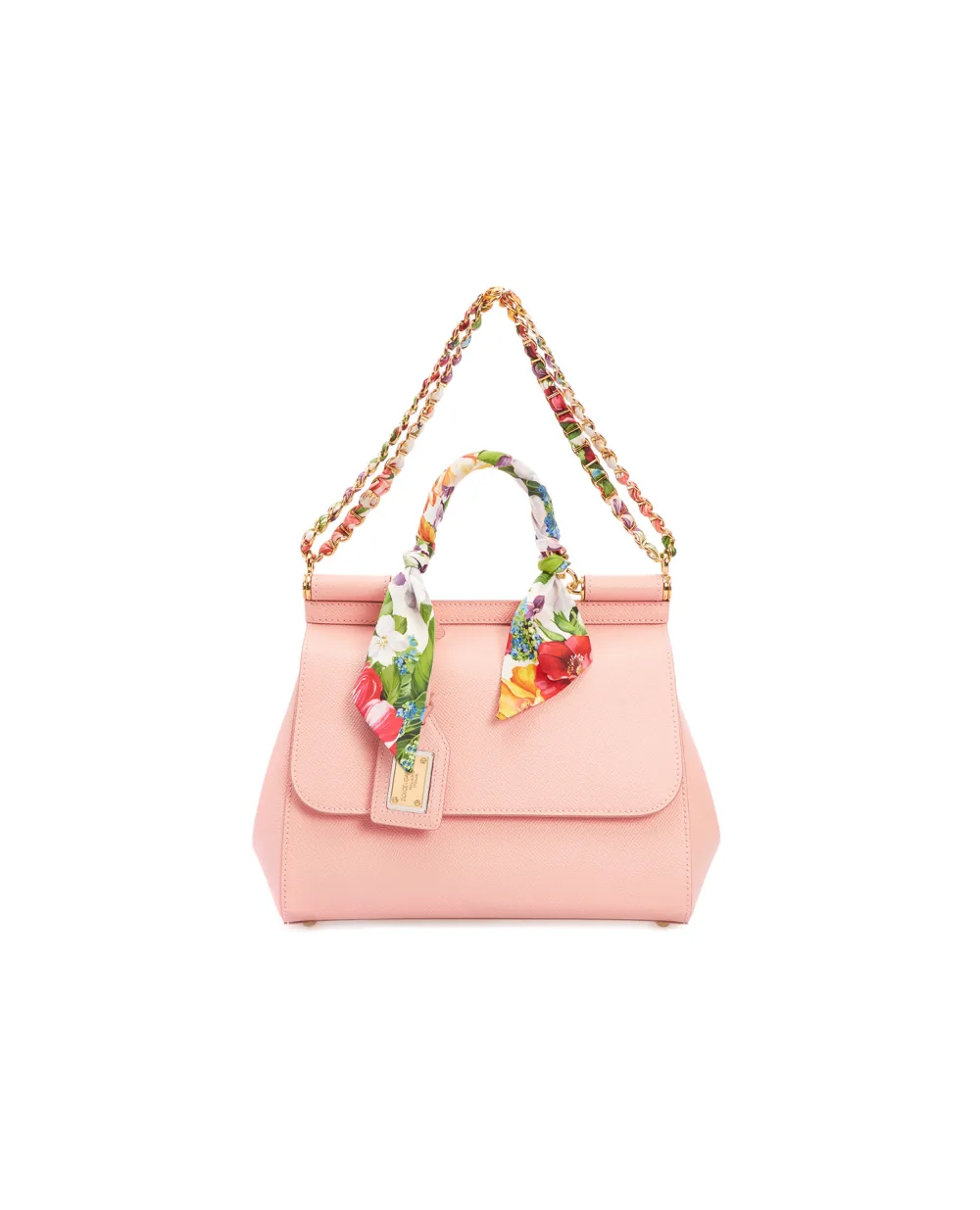 Кожаная сумка Sicily Dolce&Gabbana BB6002-AY153, розовый цвет • Купить в интернет-магазине Kameron