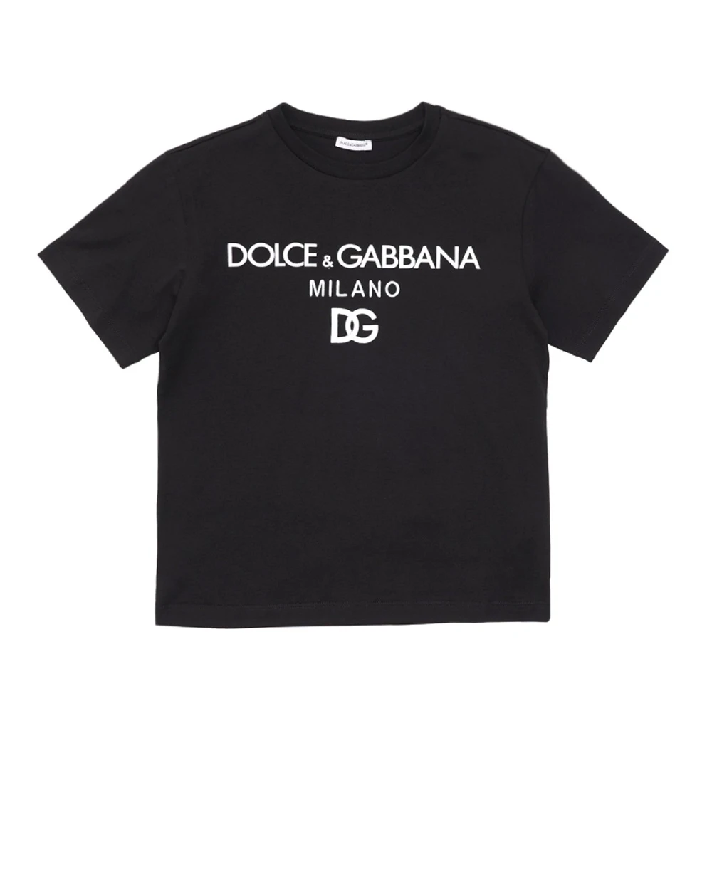 Детская хлопковая футболка Dolce&Gabbana Kids L4JTEY-G7E5G-S, черный цвет • Купить в интернет-магазине Kameron