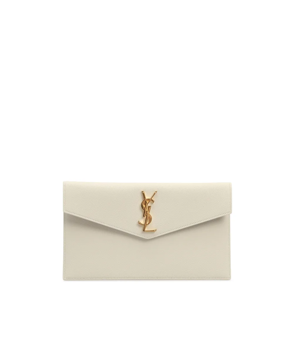 Шкіряний клатч Uptown Saint Laurent 565739-1GF0J, білий колір • Купити в інтернет-магазині Kameron