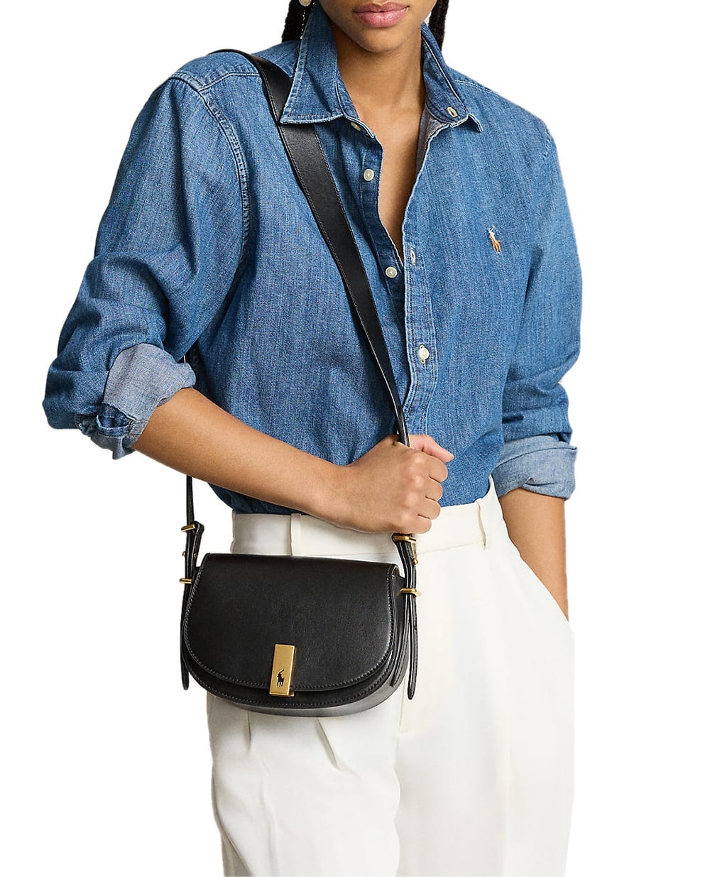 Сумка Mini Saddle Bag Polo Ralph Lauren 428891391001, черный цвет • Купить в интернет-магазине Kameron