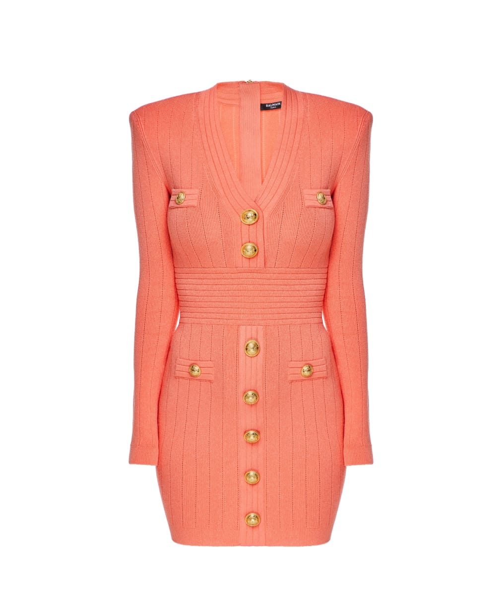 Платье Balmain BF1R8059KB07, коралловый цвет • Купить в интернет-магазине Kameron