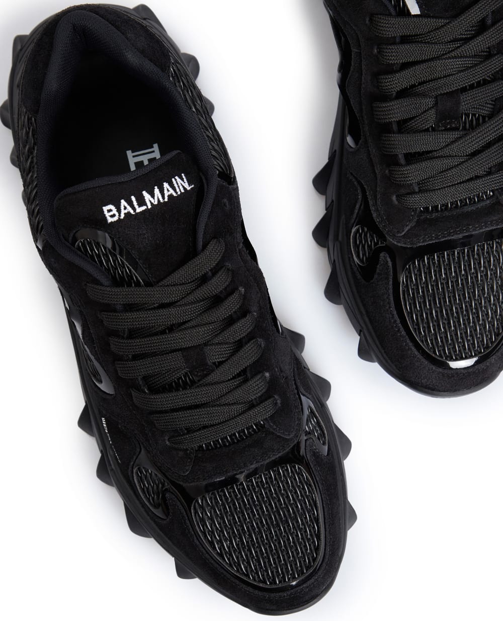 Кожаные кроссовки B-East Balmain AM1VI327THPC, черный цвет • Купить в интернет-магазине Kameron