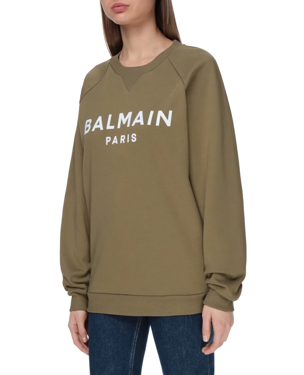 Свитшот Balmain VF13691B014-S, оливковый цвет • Купить в интернет-магазине Kameron