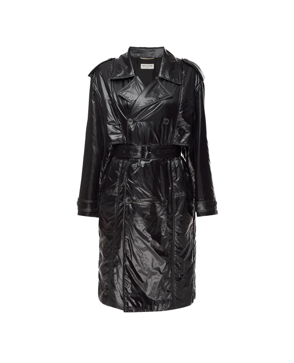 Тренч Saint Laurent 711494-Y5F65, черный цвет • Купить в интернет-магазине Kameron