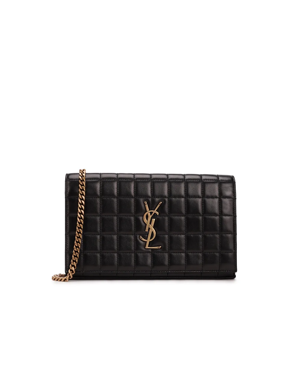 Кожаная сумка Cassandre Chain Wallet Saint Laurent 743346-AABVP, черный цвет • Купить в интернет-магазине Kameron