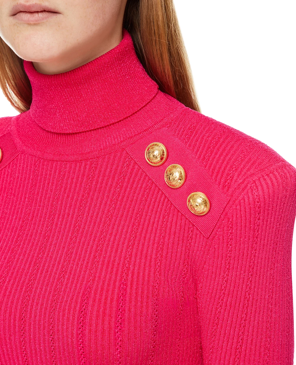 Гольф Balmain YF1KH000KB00-S, фуксия цвет • Купить в интернет-магазине Kameron