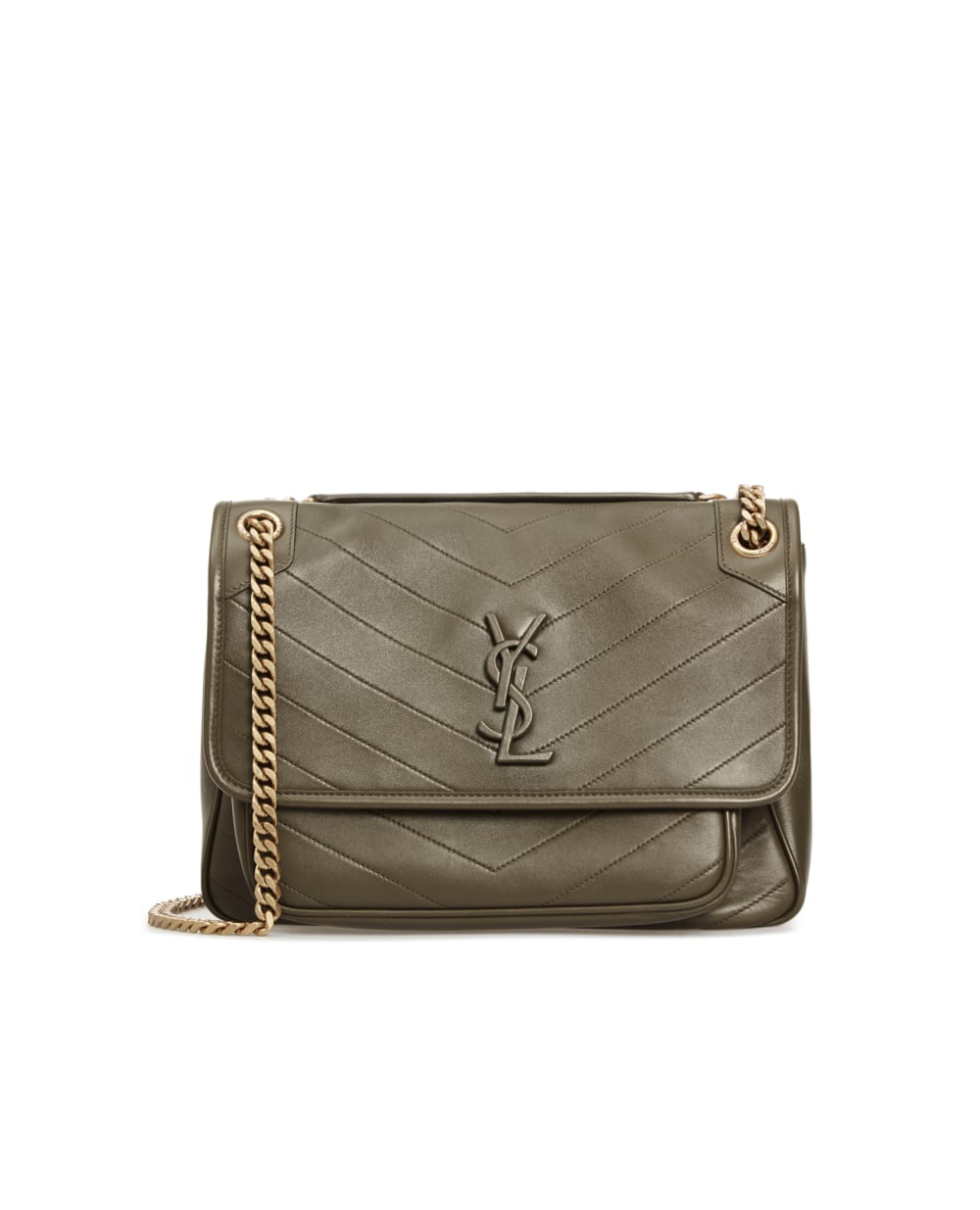 Кожаная сумка Niki Medium Saint Laurent 633158-1EL07-, зеленый цвет • Купить в интернет-магазине Kameron