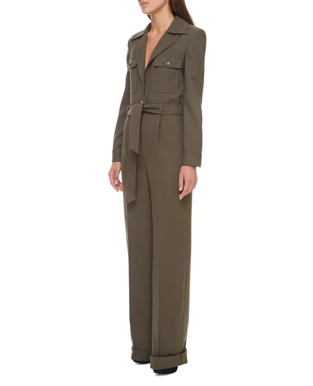 Шерстяной комбинезон Saint Laurent 655044-Y7C36, зеленый цвет • Купить в интернет-магазине Kameron