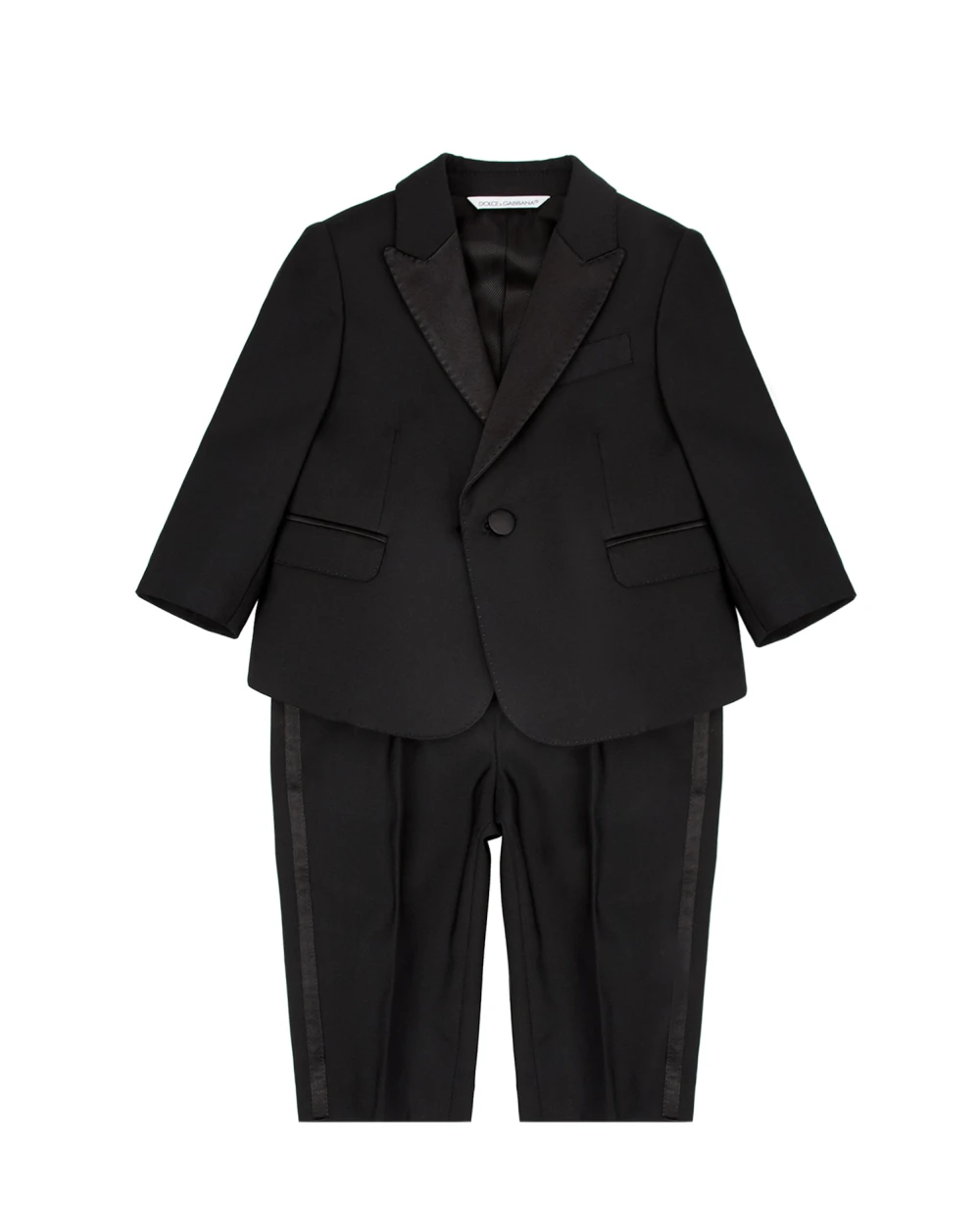 Детский шерстяной костюм (пиджак, брюки) Dolce&Gabbana Kids L11U09-FUBBG, черный цвет • Купить в интернет-магазине Kameron