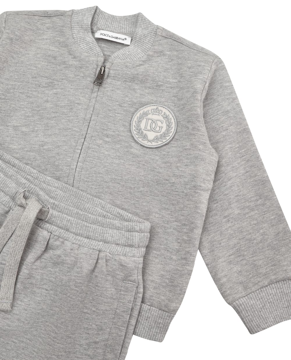 Детская спортивная кофта (костюм) Dolce&Gabbana Kids L1JW2A-G7WYG, серый цвет • Купить в интернет-магазине Kameron