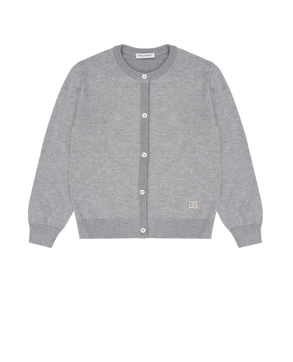 Дитячий кардиган з вовни та віскози Dolce&Gabbana Kids L5KWMJ-JGME6-S, сірий колір • Купити в інтернет-магазині Kameron