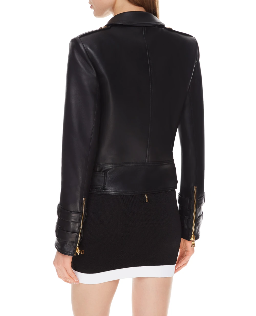 Кожаная косуха Balmain VF18248L062, черный цвет • Купить в интернет-магазине Kameron