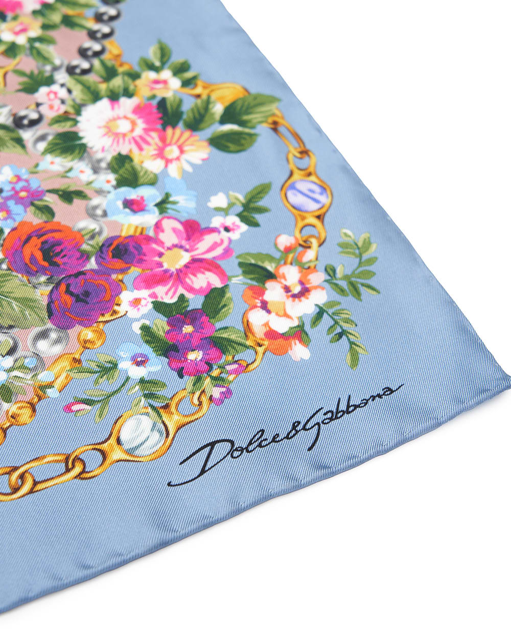 Платок в цветочный принт из шелка Dolce&Gabbana FN090R-GDDLH, розовый цвет • Купить в интернет-магазине Kameron