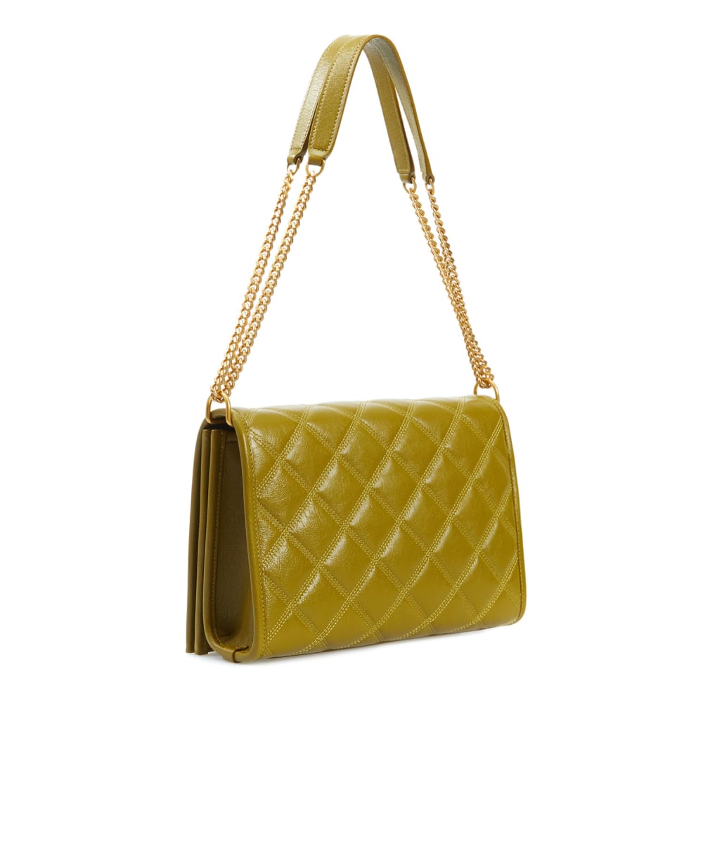 Кожаная сумка Becky Saint Laurent 650769-1D319-, оливковый цвет • Купить в интернет-магазине Kameron