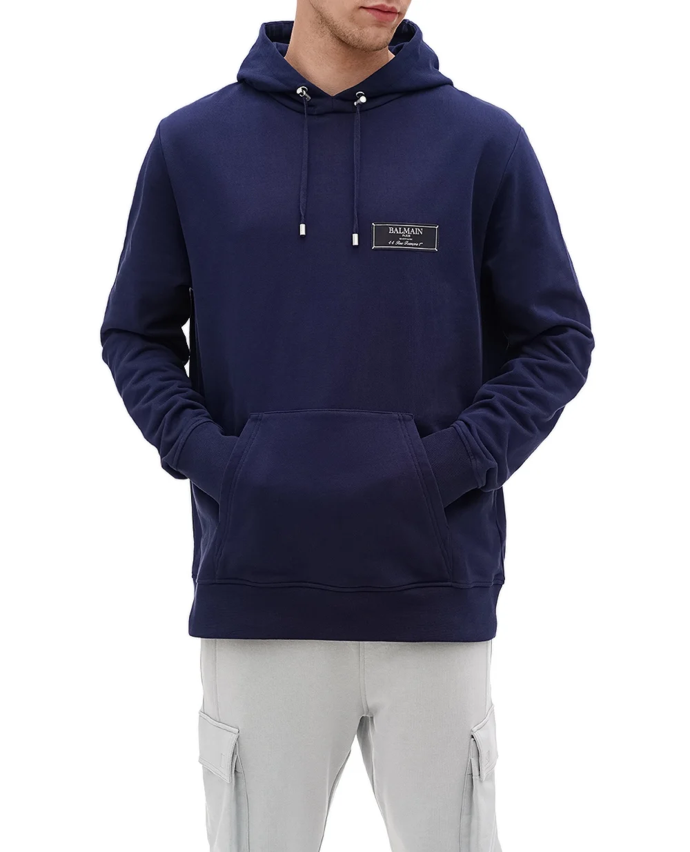 Худи Balmain DH1JT047JB53, темно-синий цвет • Купить в интернет-магазине Kameron