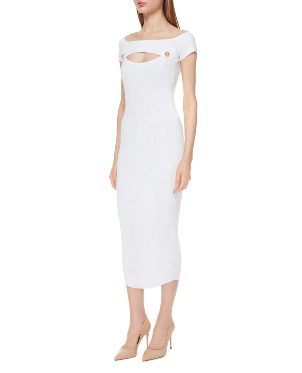 Платье Balmain VF0RK000K211, белый цвет • Купить в интернет-магазине Kameron