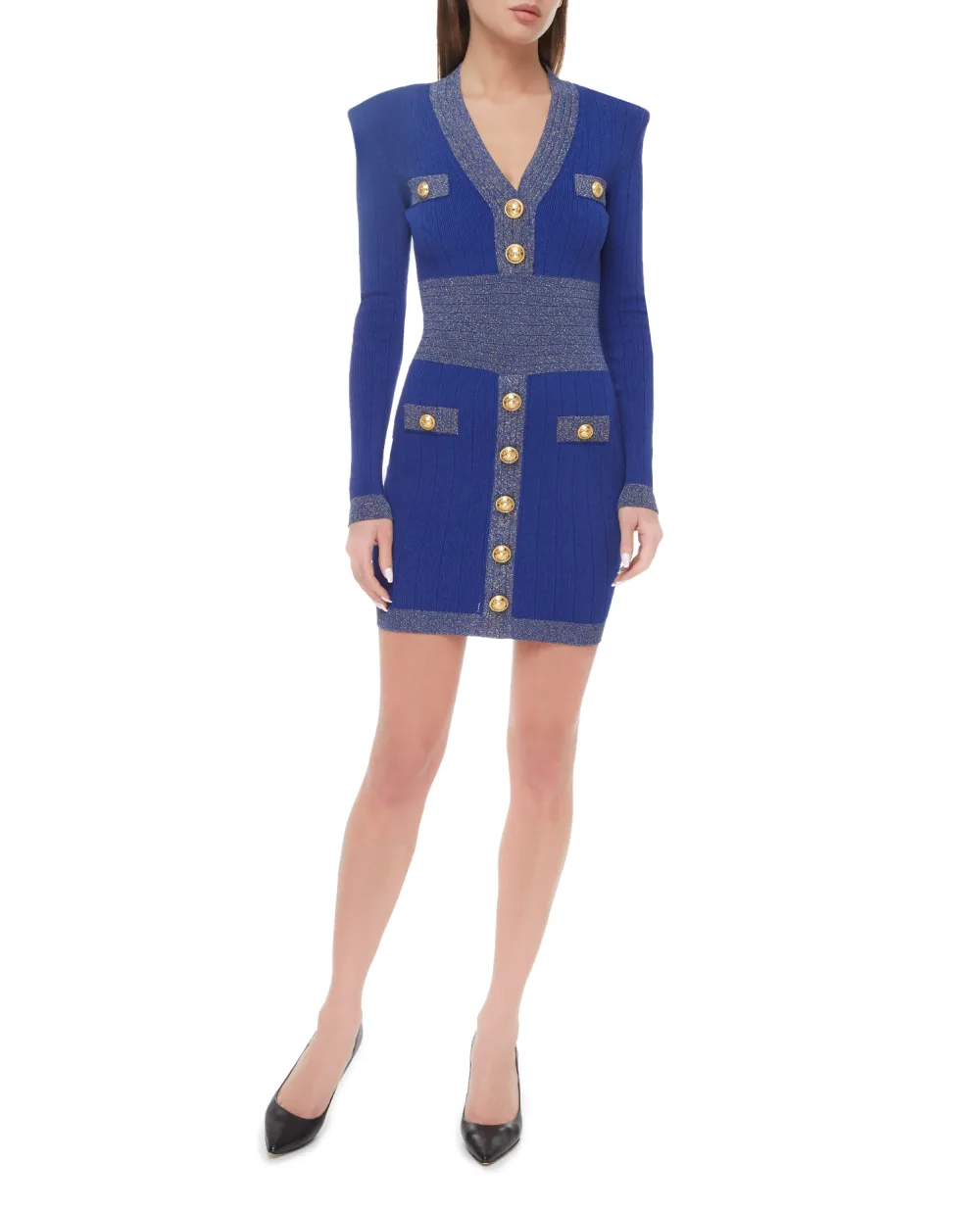 Платье Balmain AF1R8060KD74, синий цвет • Купить в интернет-магазине Kameron