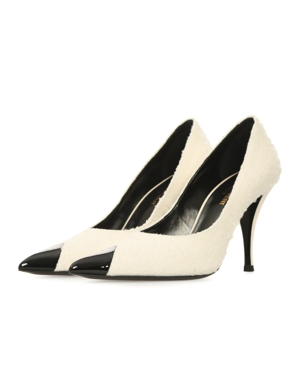 Твидовые лодочки Vesper Saint Laurent 681280-0CO03, белый цвет • Купить в интернет-магазине Kameron