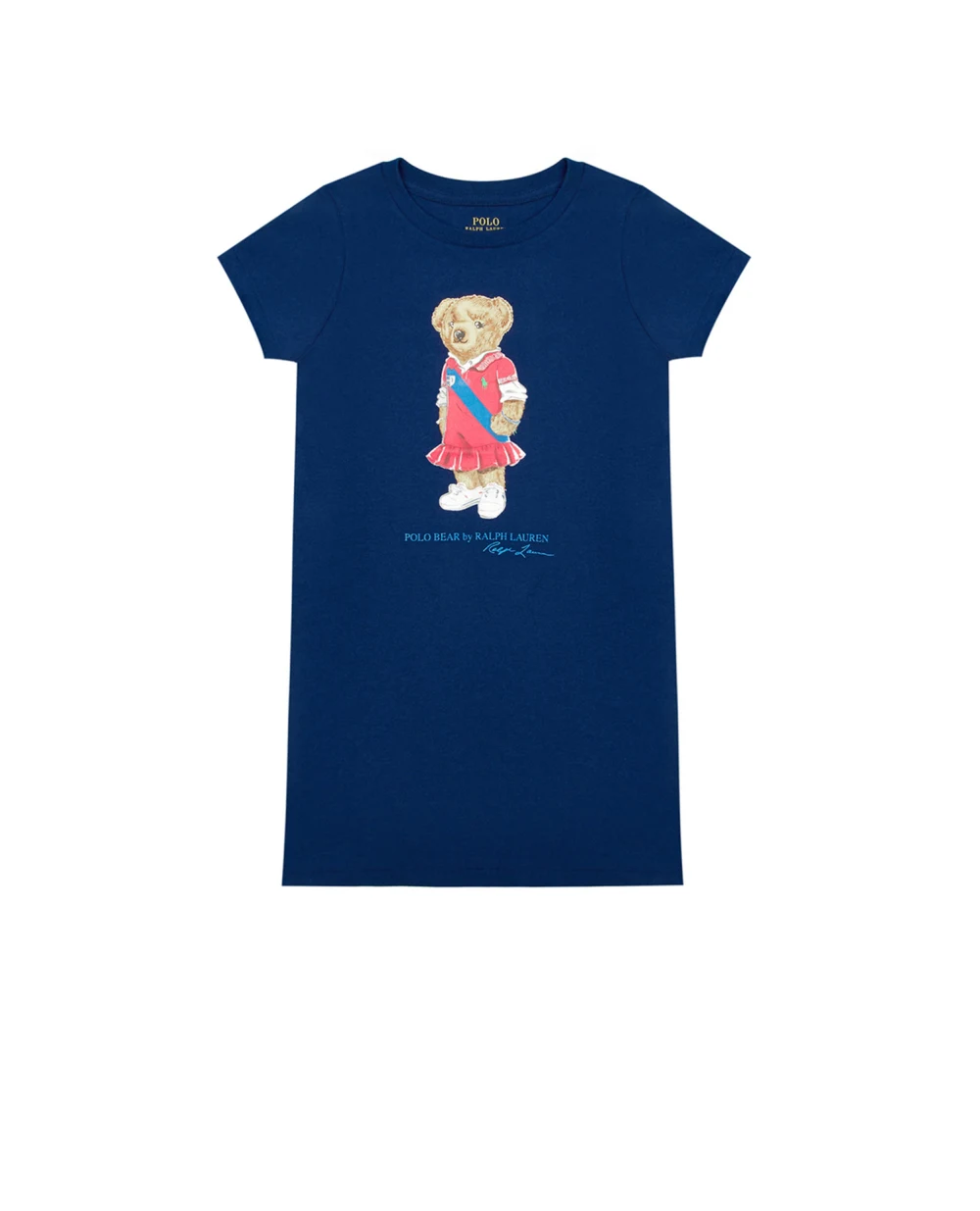 Детское платье Polo Bear Polo Ralph Lauren Kids 312837200001, темно-синий цвет • Купить в интернет-магазине Kameron