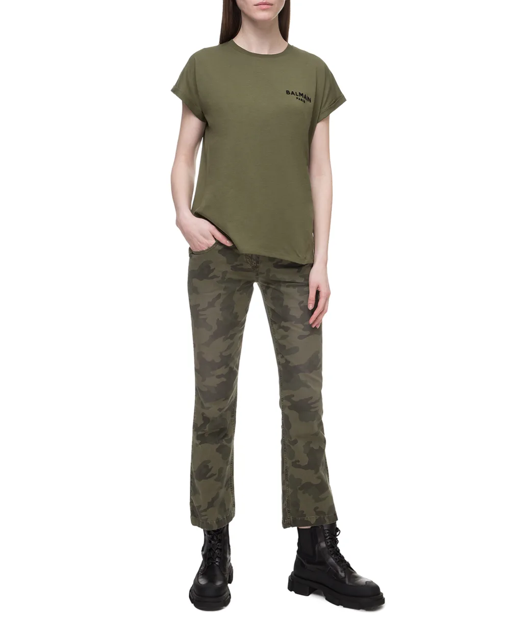 Футболка Balmain TF11351I382, зеленый цвет • Купить в интернет-магазине Kameron