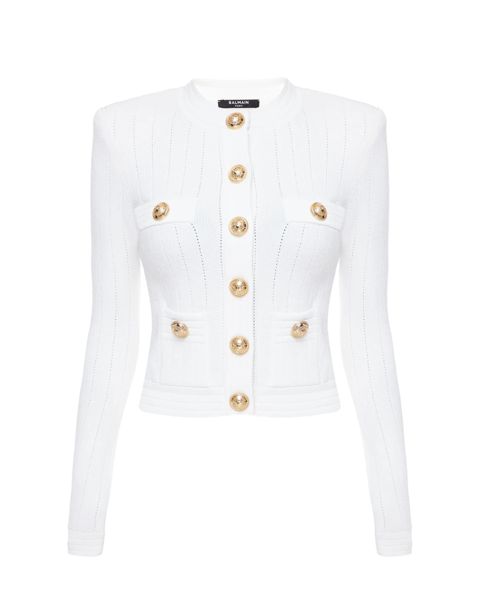 Кардиган Balmain BF1KL014KB07, белый цвет • Купить в интернет-магазине Kameron
