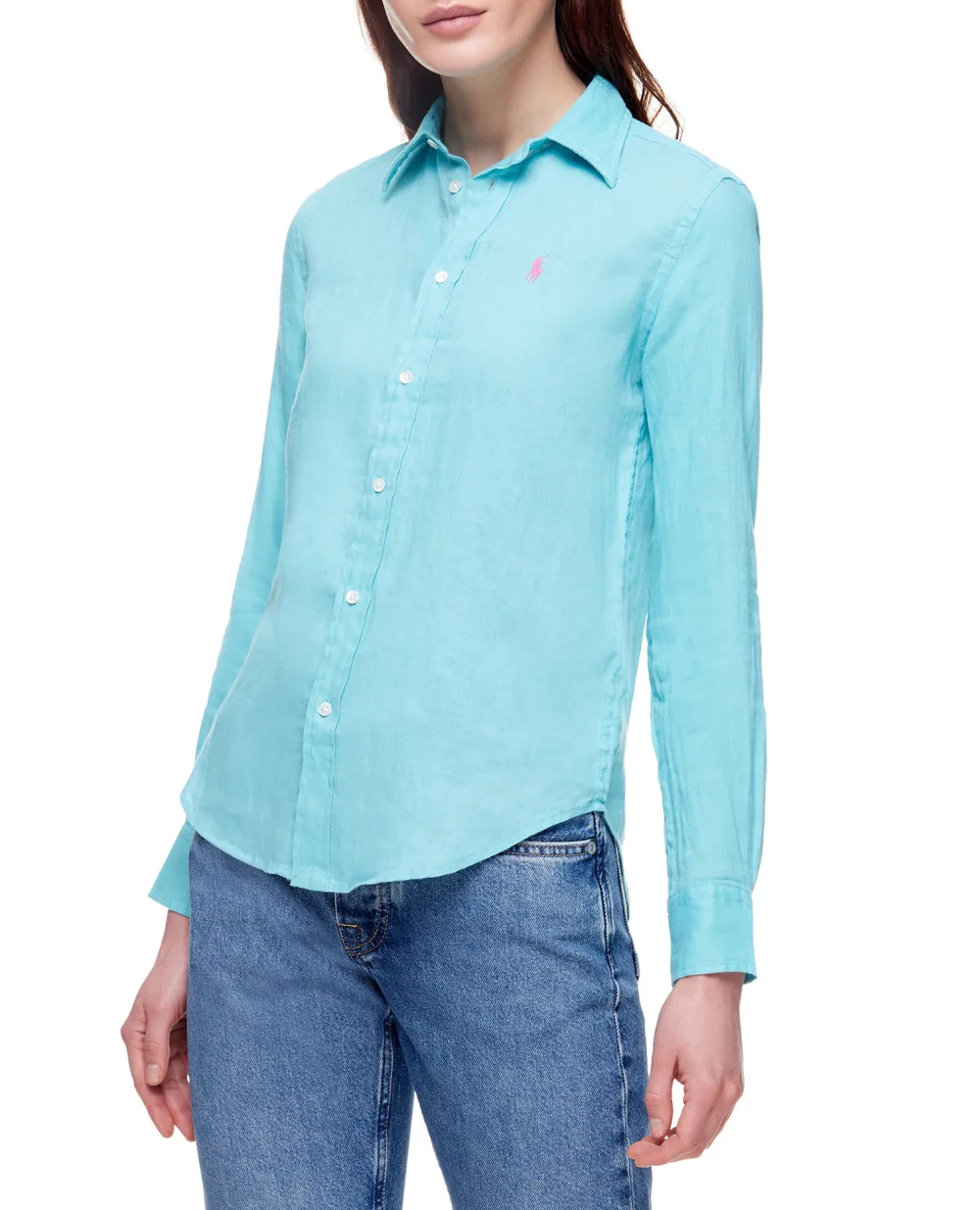 Льняная рубашка Polo Ralph Lauren 211827658011, голубой цвет • Купить в интернет-магазине Kameron