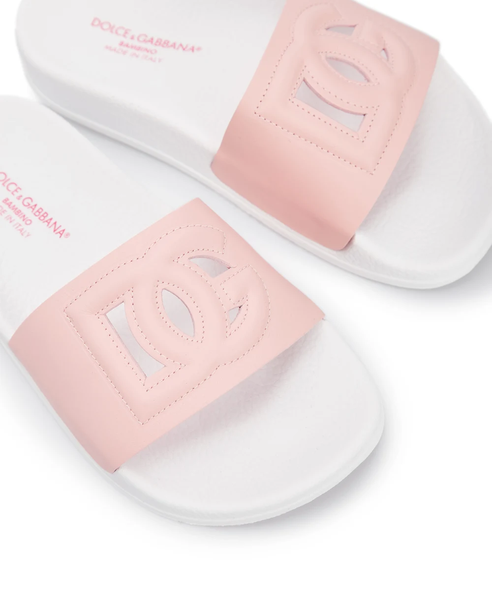 Кожаные слайдеры Dolce&Gabbana Kids D11031-A1735-M, розовый цвет • Купить в интернет-магазине Kameron