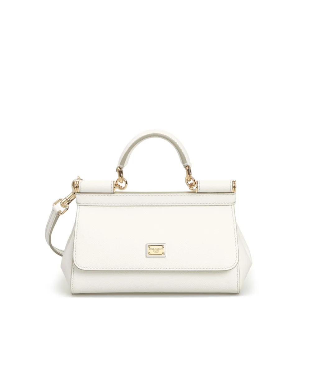 Кожаная сумка Sicily Small Dolce&Gabbana BB7116-A1001, белый цвет • Купить в интернет-магазине Kameron