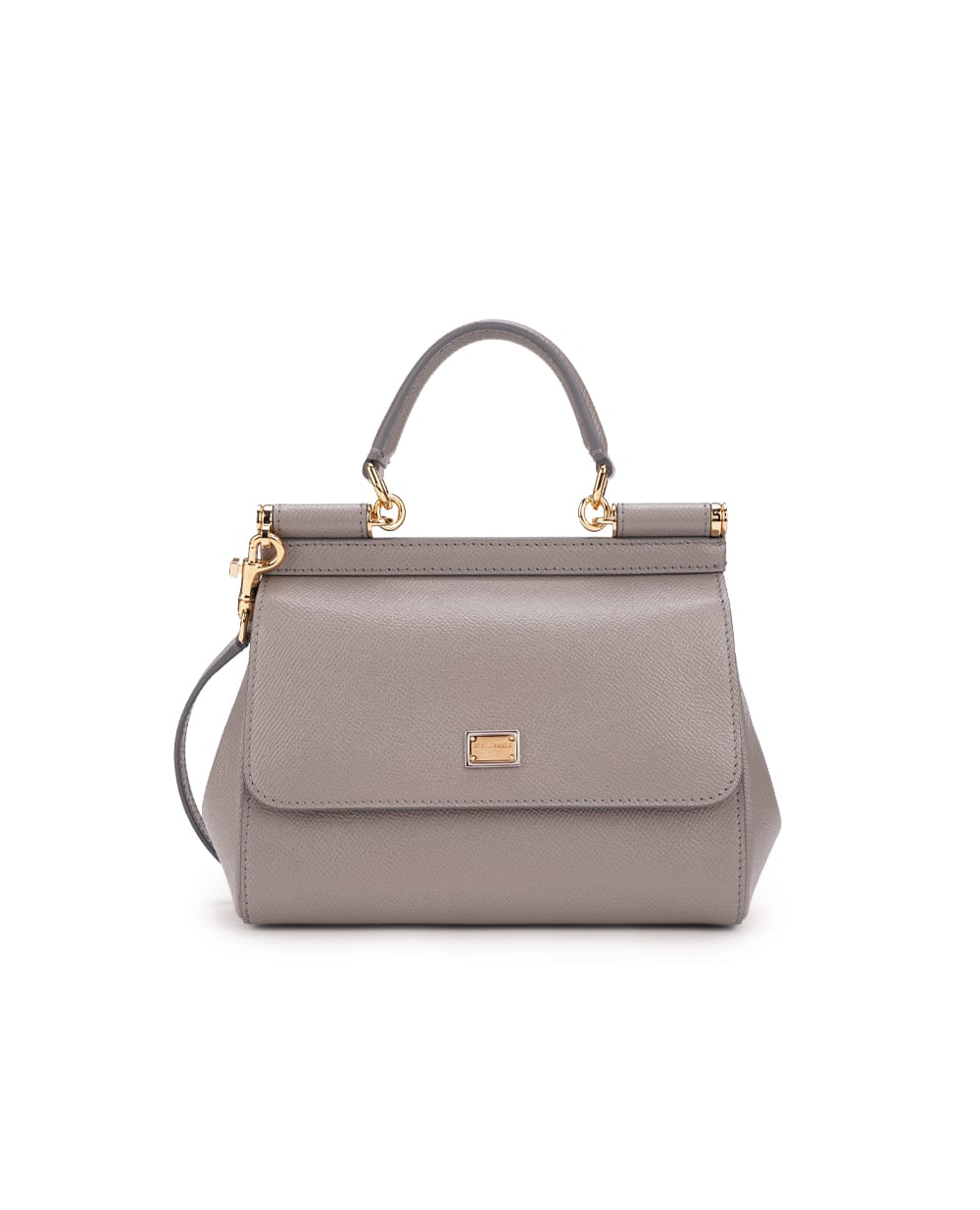 Кожаная сумка Sicily Medium Dolce&Gabbana BB6003-A1001, серый цвет • Купить в интернет-магазине Kameron