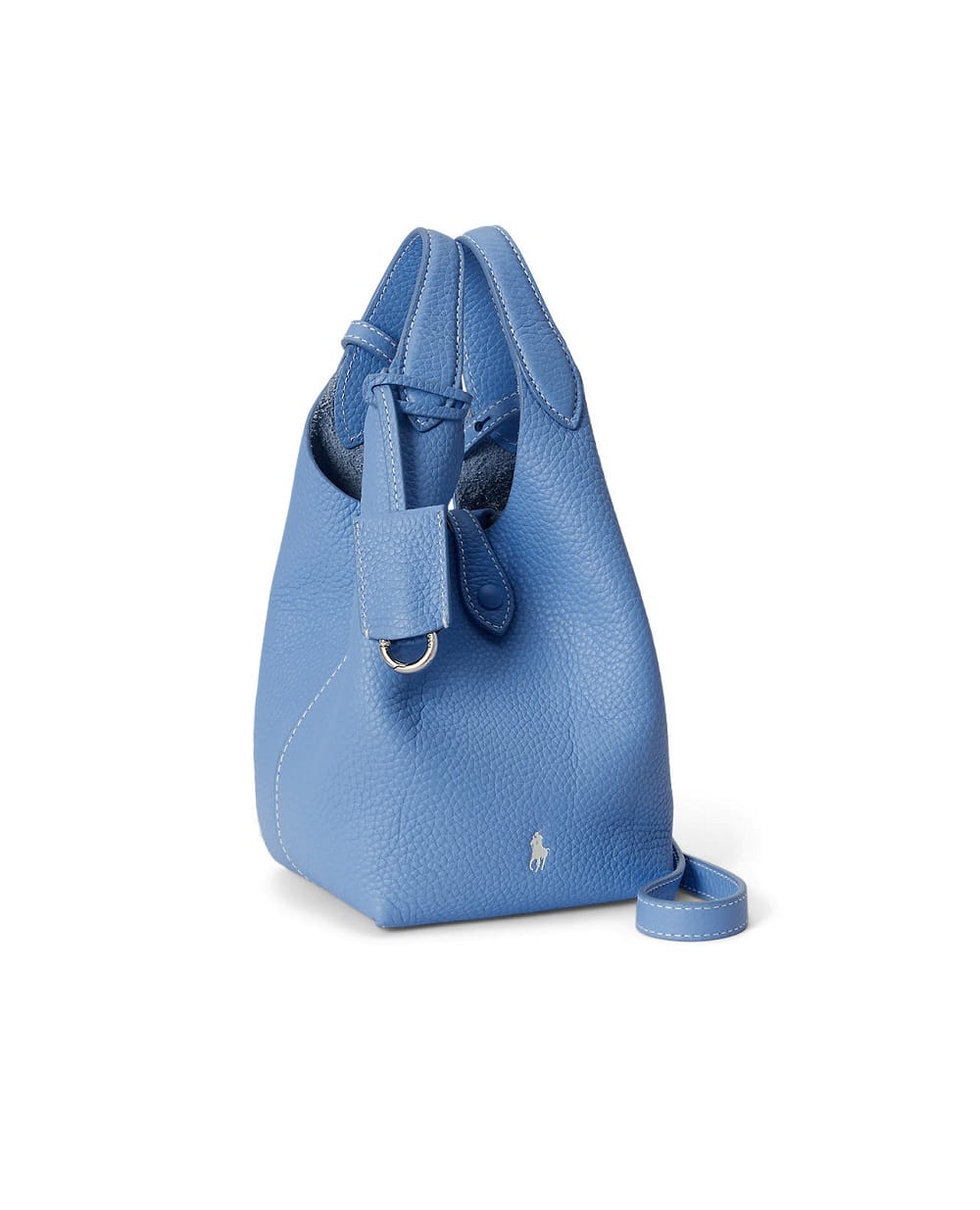 Сумка-тоут Mini Polo Play из телячьей кожи Polo Ralph Lauren 428944657018, голубой цвет • Купить в интернет-магазине Kameron