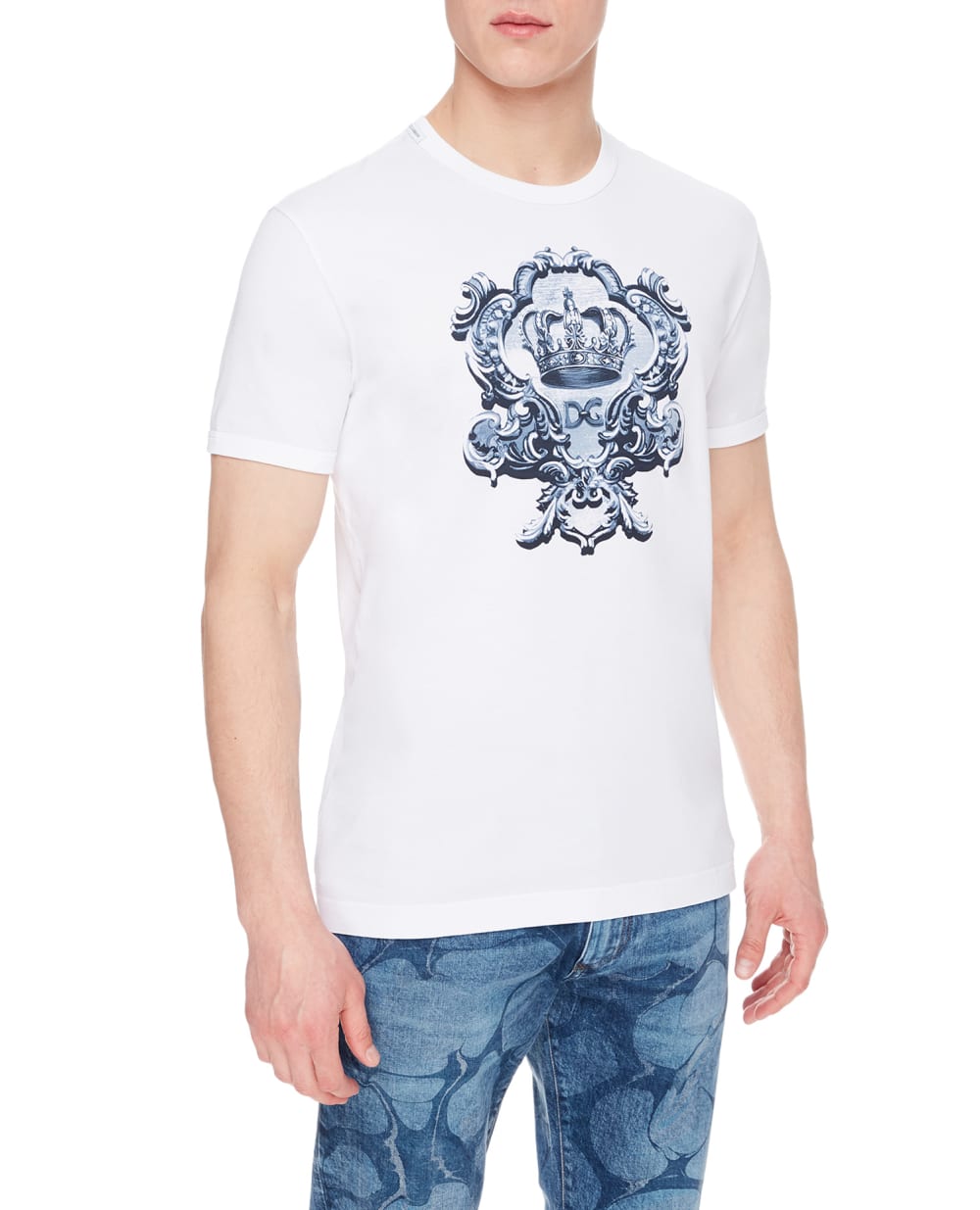 Футболка Dolce&Gabbana G8JX7T-FI76F, белый цвет • Купить в интернет-магазине Kameron