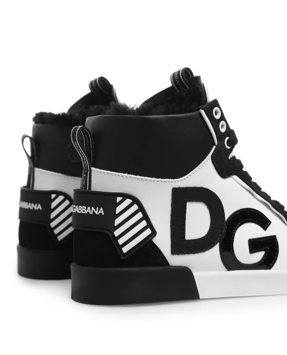 Кожаные хайтопы Dolce&Gabbana Kids DA0913-AX839-L, белый цвет • Купить в интернет-магазине Kameron