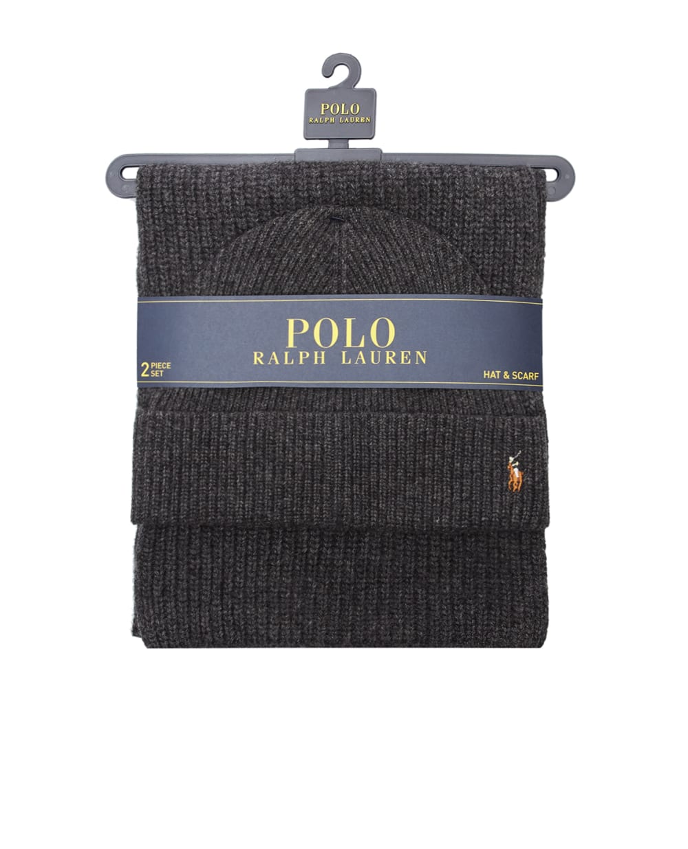 Подарочный набор (шапка, шарф) Polo Ralph Lauren 449891296002, темно-серый цвет • Купить в интернет-магазине Kameron