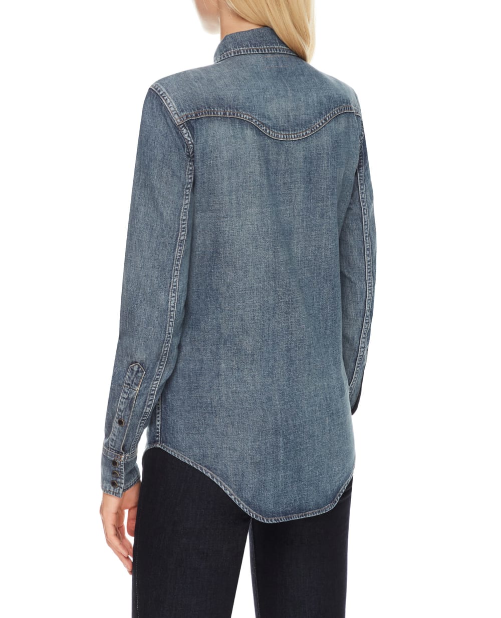Джинсовая рубашка Saint Laurent 656792-Y24AA, голубой цвет • Купить в интернет-магазине Kameron