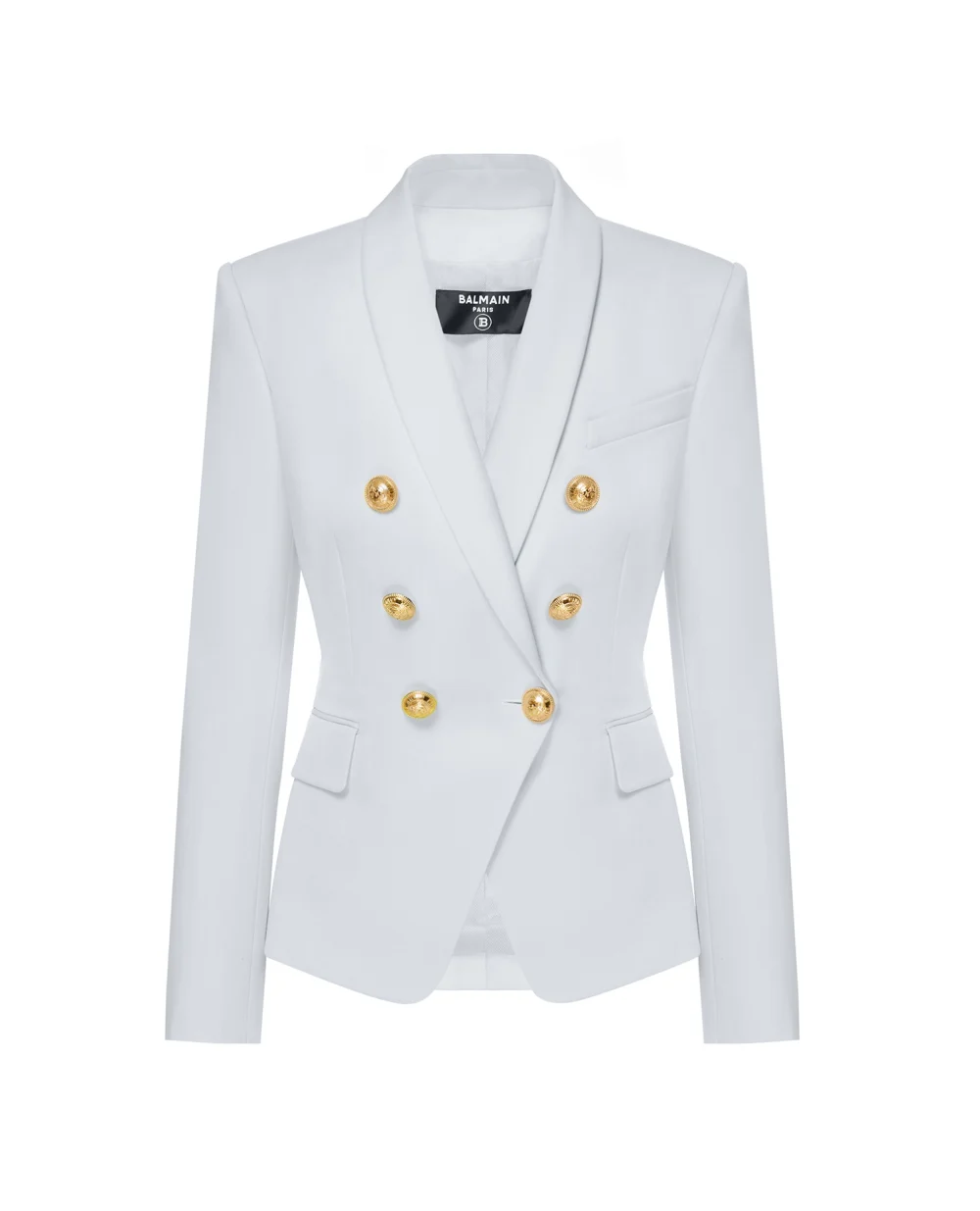Шерстяной жакет Balmain VF0SH020167L, голубой цвет • Купить в интернет-магазине Kameron