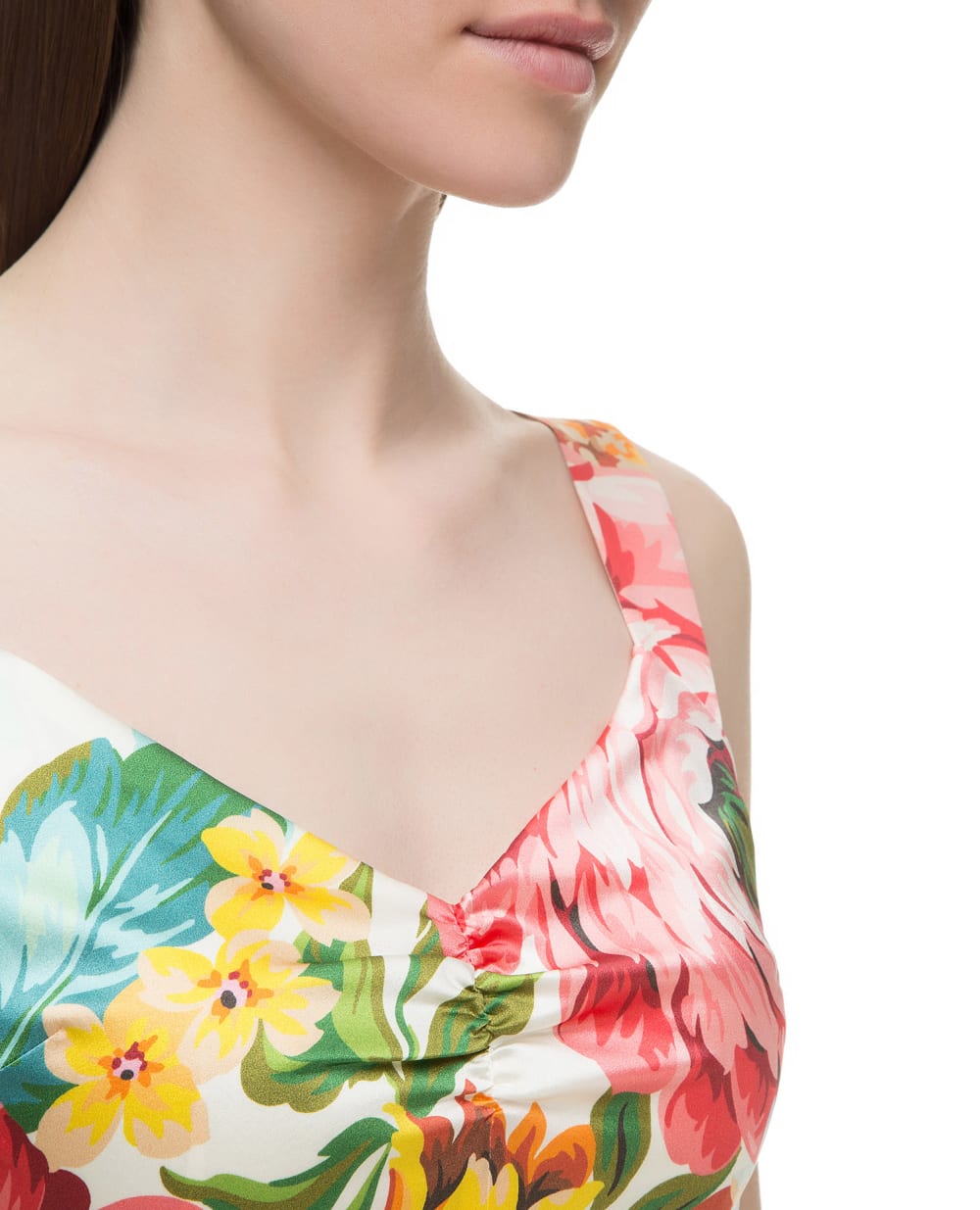 Шелковый топ Dolce&Gabbana O1A80T-FSAYK, белый цвет • Купить в интернет-магазине Kameron