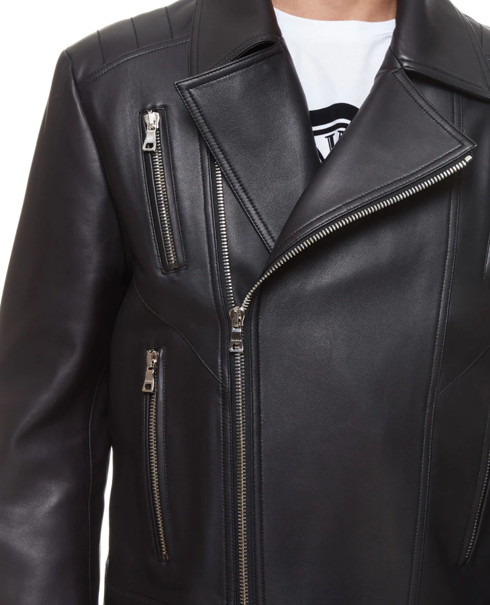 Кожаная косуха Balmain XH1TD170LB24, черный цвет • Купить в интернет-магазине Kameron