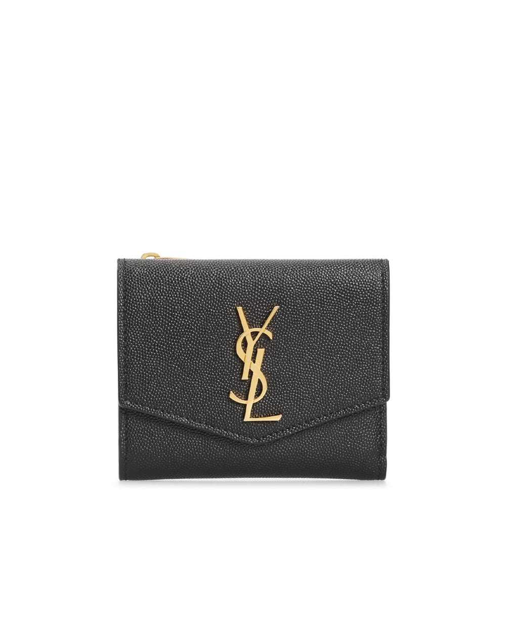 Кожаный кошелек Saint Laurent 582296-1GF0J, черный цвет • Купить в интернет-магазине Kameron