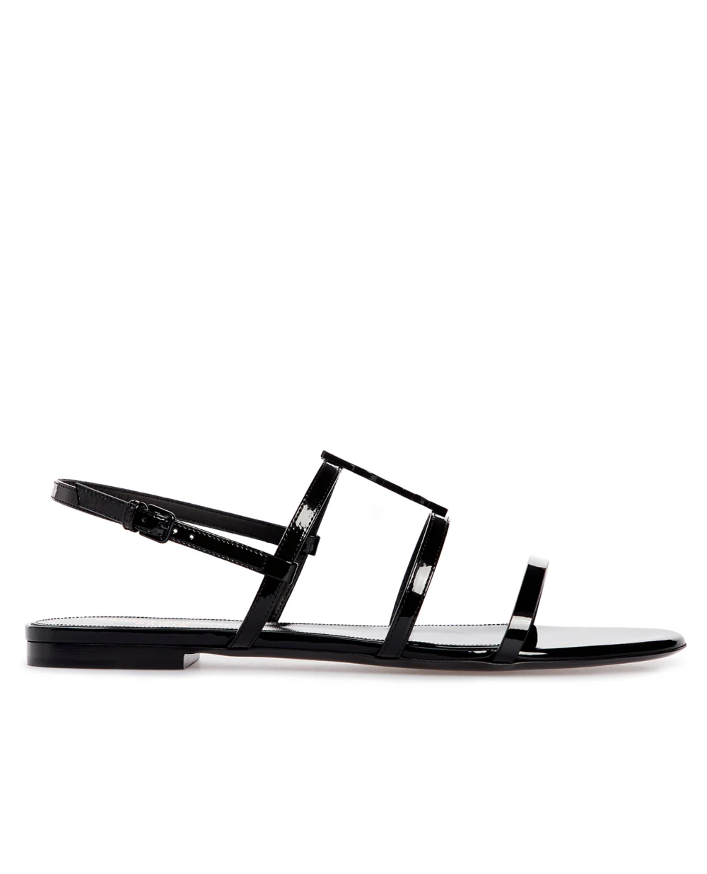 Лаковые сандалии Cassandra Saint Laurent 652758-B8IVV, черный цвет • Купить в интернет-магазине Kameron