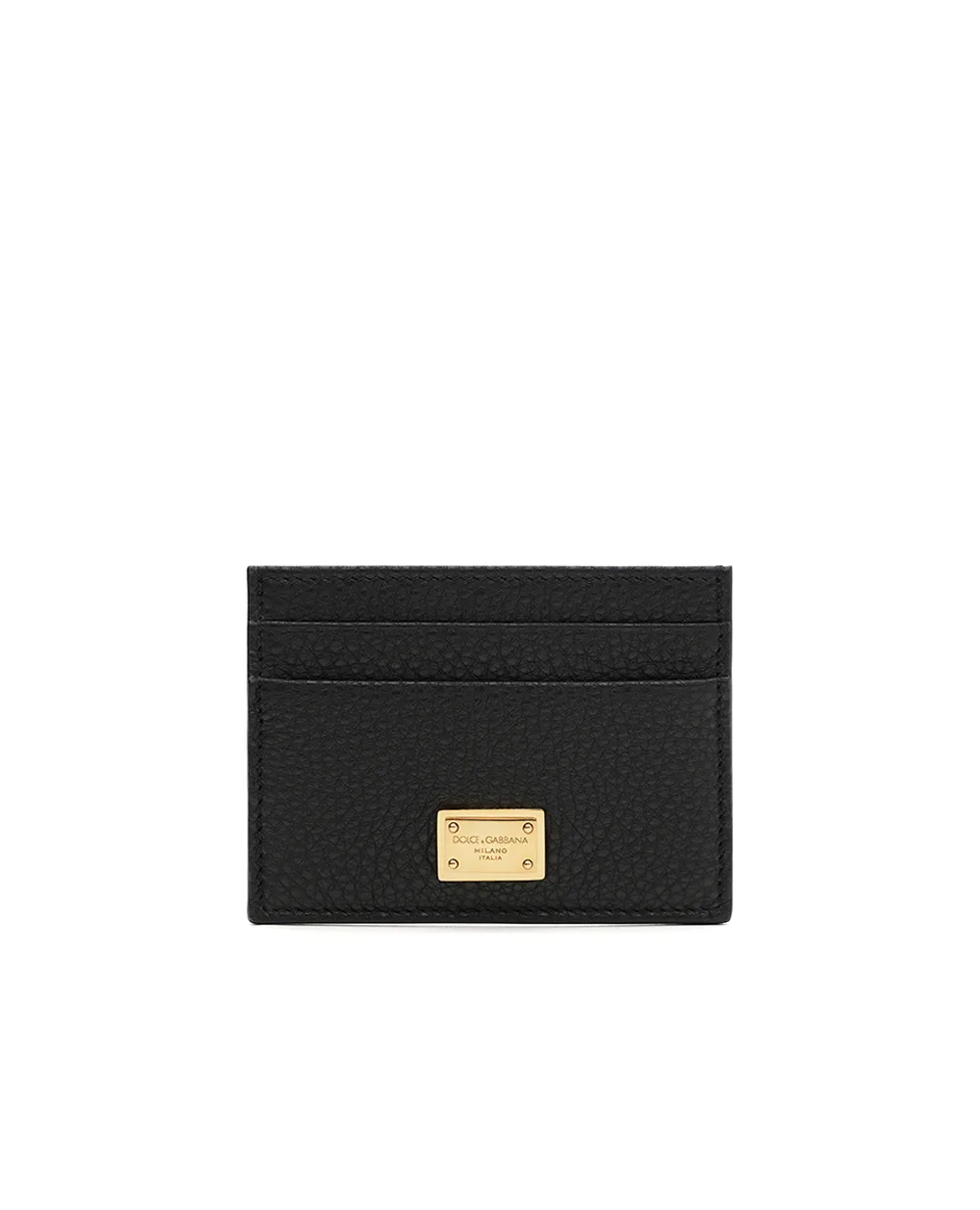 Визитница с логотипом из кожи Dolce&Gabbana BI0330-A0841, черный цвет • Купить в интернет-магазине Kameron