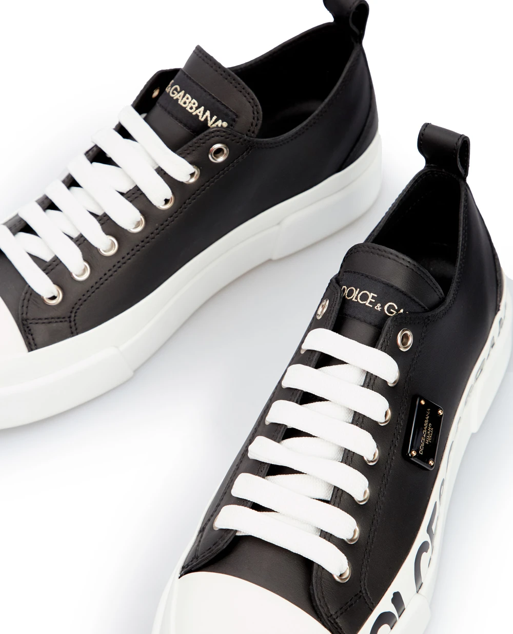 Кожаные кеды Dolce&Gabbana CK1886-AO515, черный цвет • Купить в интернет-магазине Kameron