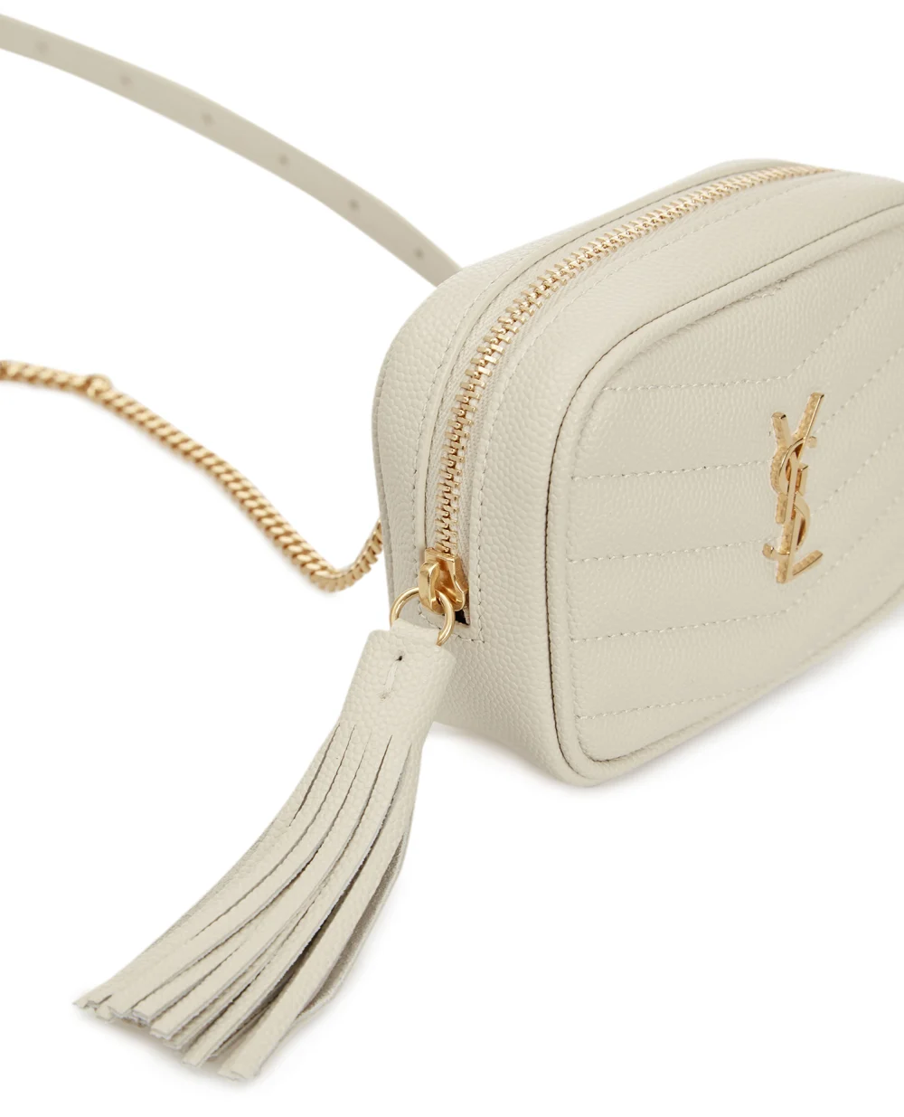 Кожаная сумка  Baby Lou Saint Laurent 657495-1GF01, белый цвет • Купить в интернет-магазине Kameron