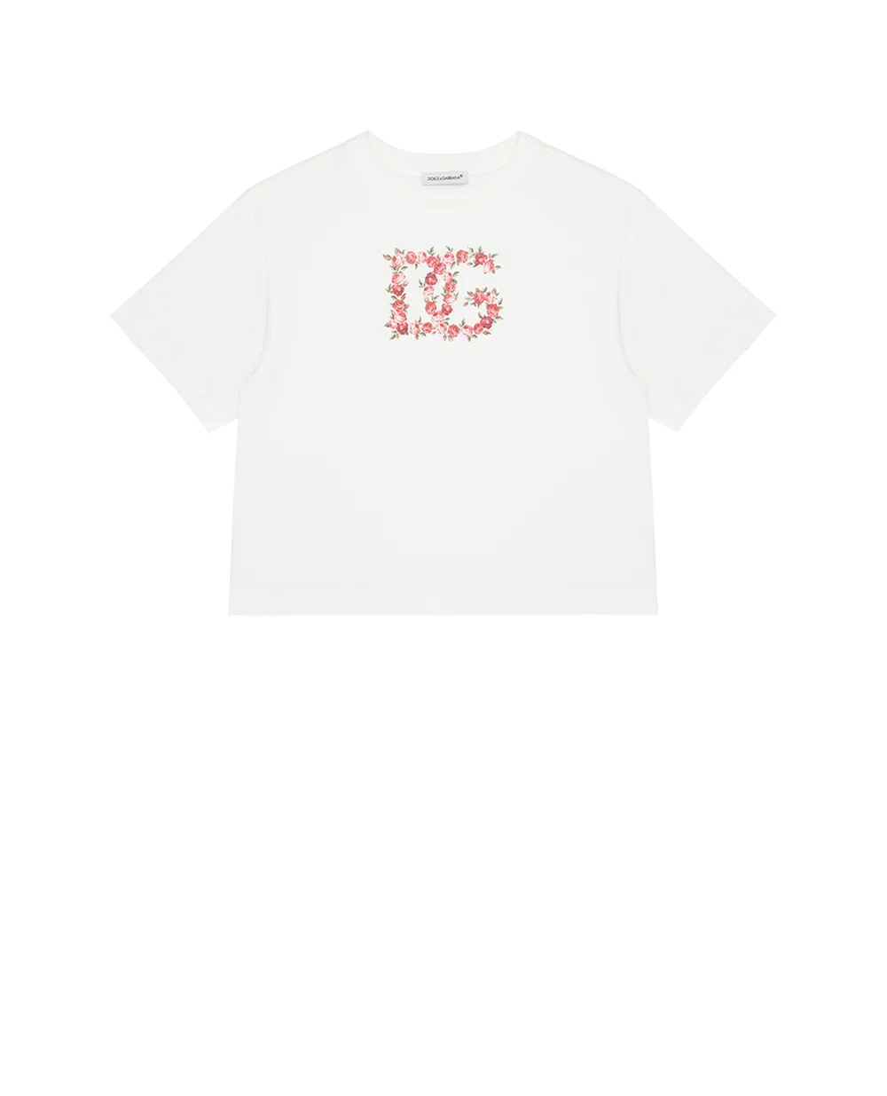 Дитяча футболка з принтом логотипу DG Dolce&Gabbana Kids L5JTNL-G7PVF-S, білий колір • Купити в інтернет-магазині Kameron