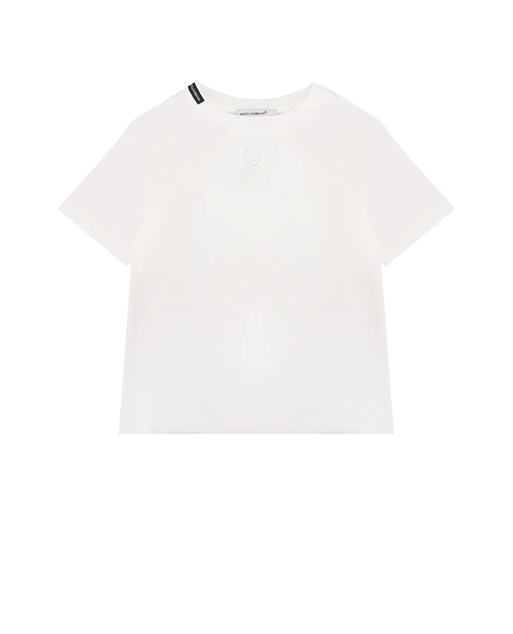 Детская футболка Dolce&Gabbana Kids L4JTHU-G7O7V-S, белый цвет • Купить в интернет-магазине Kameron